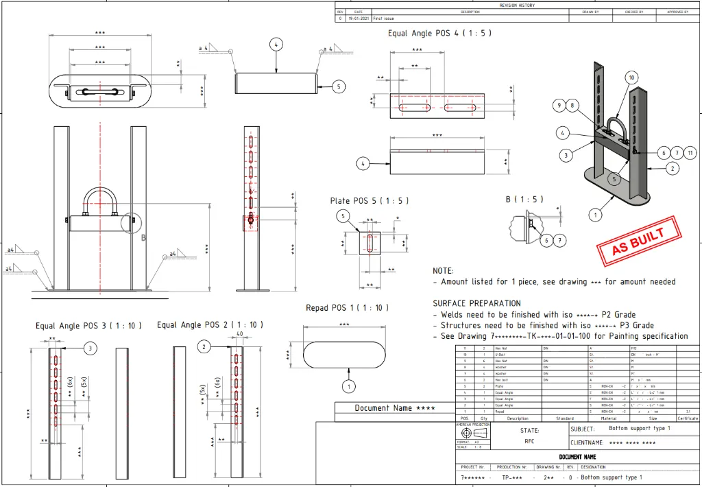 Technische Tekening - Support Constructie